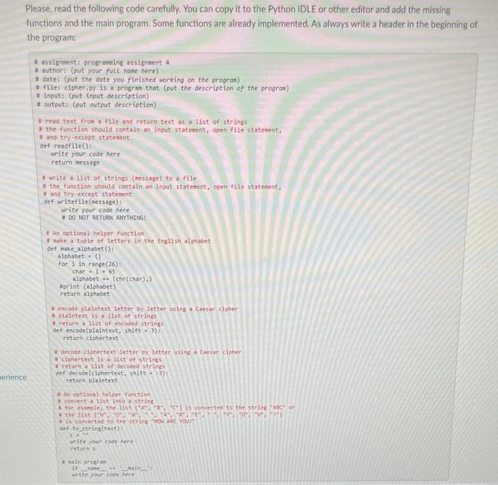 Solved in python language, use instructions/rubric to make | Chegg.com image.