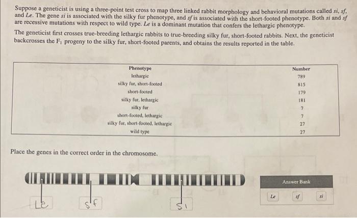 Solved Suppose a geneticist is using a three-point test | Chegg.com