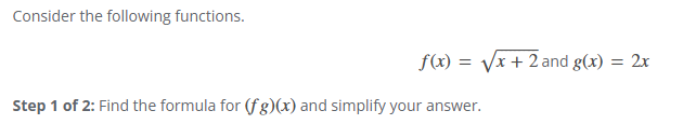 Solved Consider the following functions.f(x)=x+22 ﻿and | Chegg.com