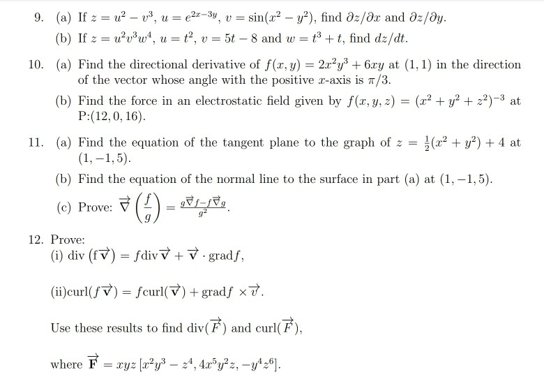 Solved 9 A If Z U 03 U 22 3y V Sin X2 Y2 Chegg Com