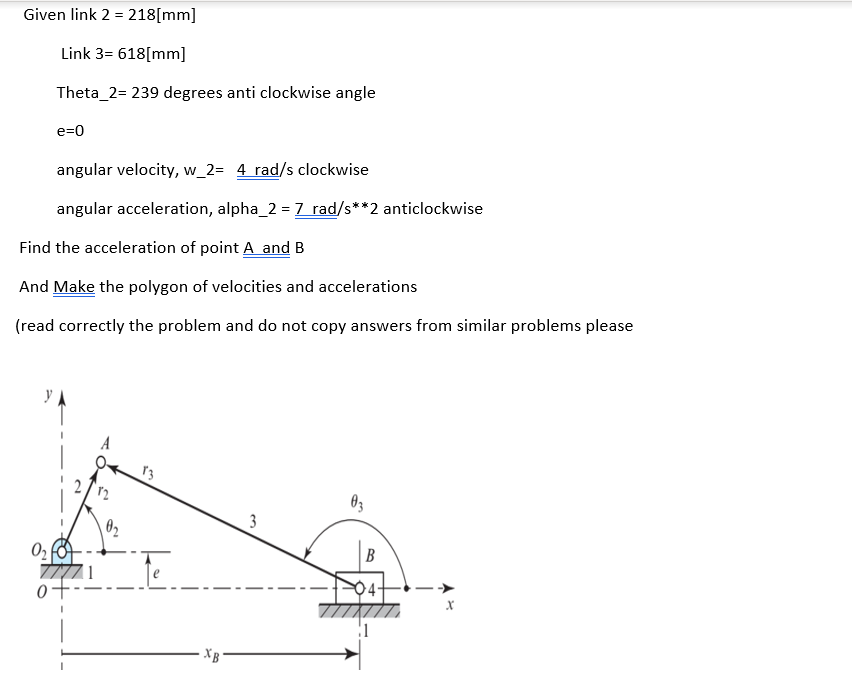 Solved Given Link 2 = 218[mm]link 3=618[mm]theta 2=239 