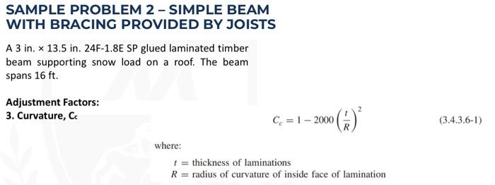 Solved SAMPLE PROBLEM 2 - SIMPLE BEAM WITH BRACING PROVIDED | Chegg.com
