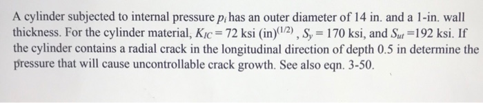 Solved A cylinder subjected to internal pressure p; has an | Chegg.com