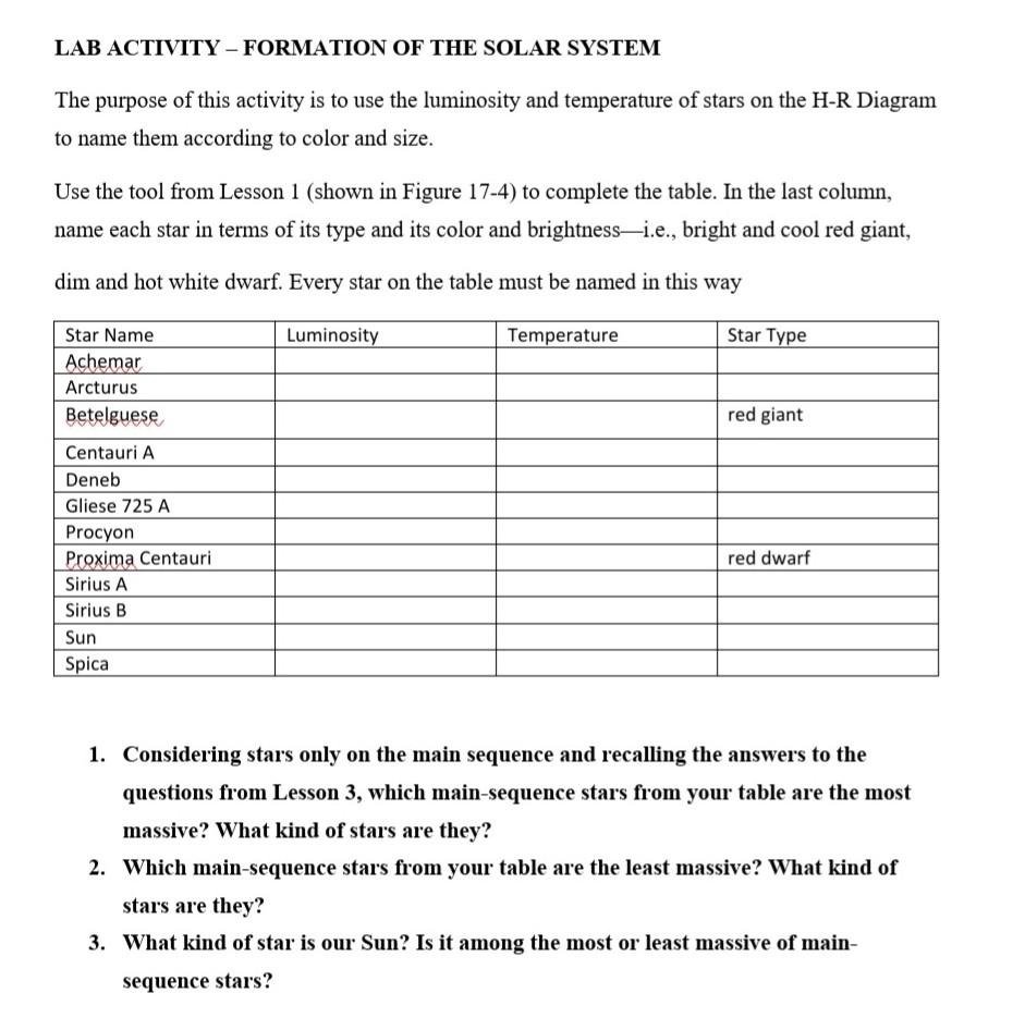 solar system diagram label the key