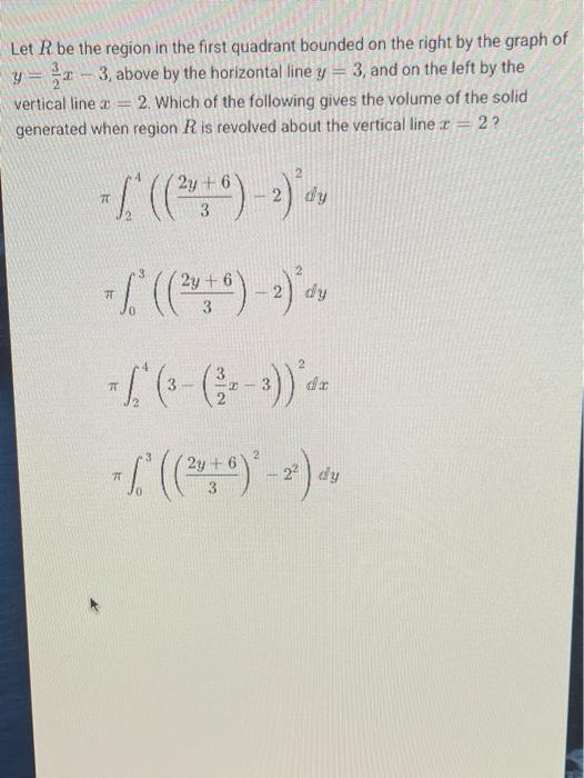 Solved Let R be the region in the first quadrant bounded on | Chegg.com