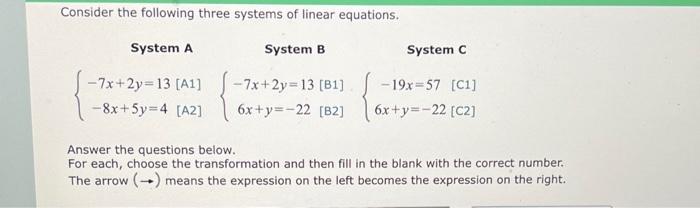 Solved Consider The Following Three Systems Of Linear | Chegg.com