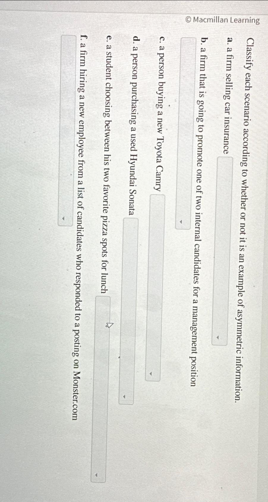 Solved Classify each scenario according to whether or not it | Chegg.com