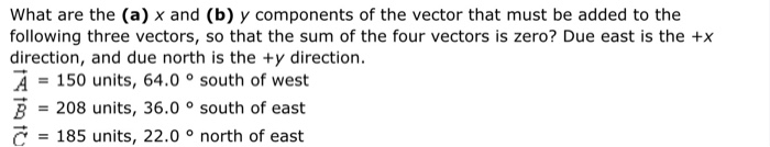Solved What are the (a) x and (b) y components of the vector | Chegg.com