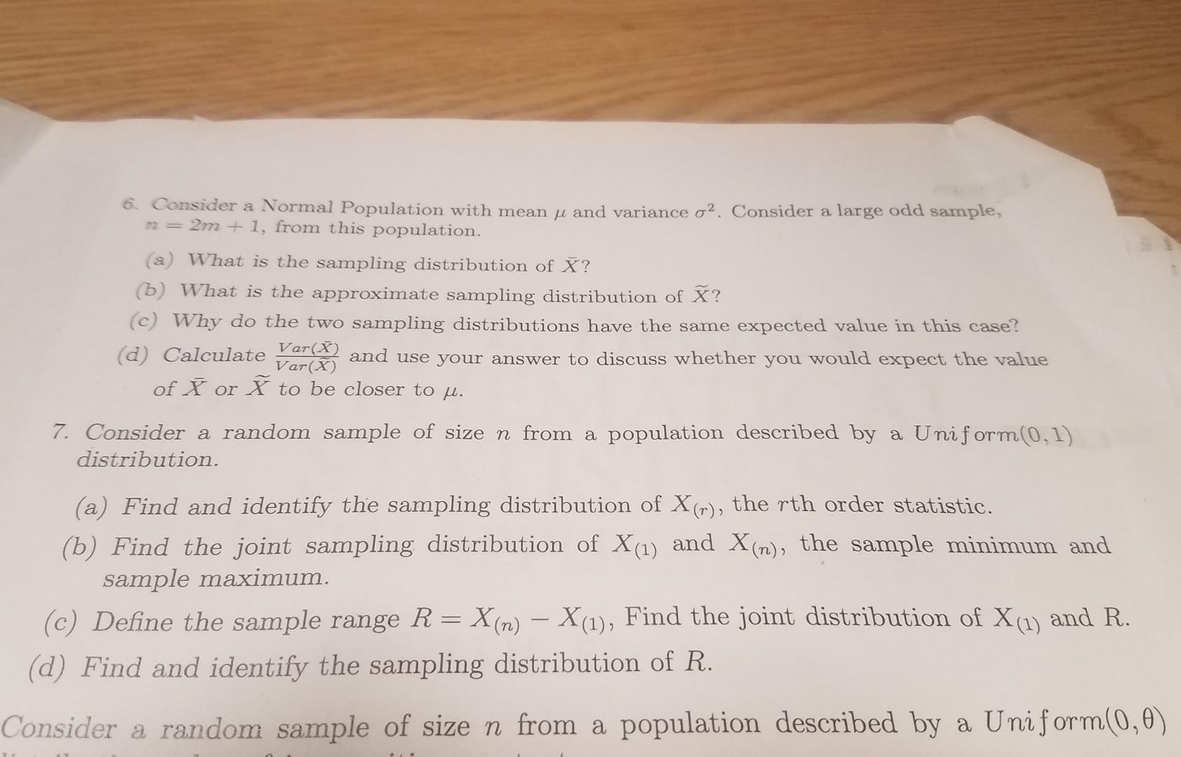 Solved 6. Consider a Normal Population with mean u and | Chegg.com