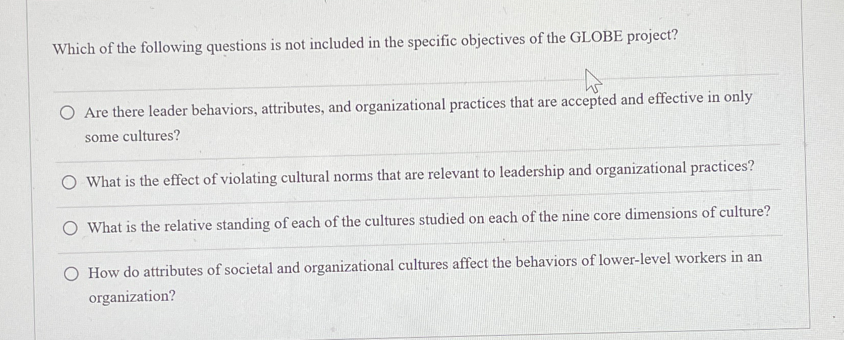 Solved Which of the following questions is not included in | Chegg.com