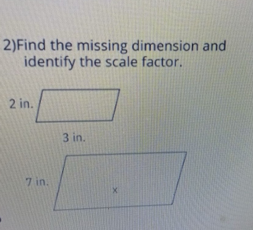 Solved Find the missing dimension andidentify the scale | Chegg.com