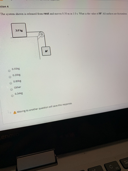 Solved stion 4 The system shown is released from rest and | Chegg.com