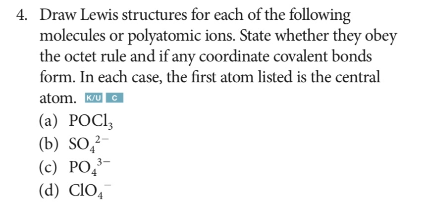 Solved Draw Lewis Structures For Each Of The Following 1413