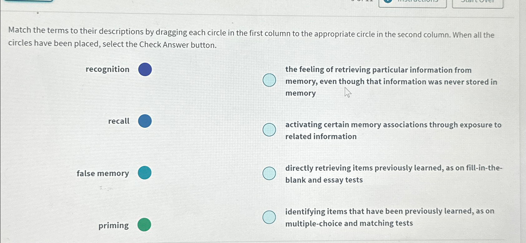 Solved Match the terms to their descriptions by dragging | Chegg.com