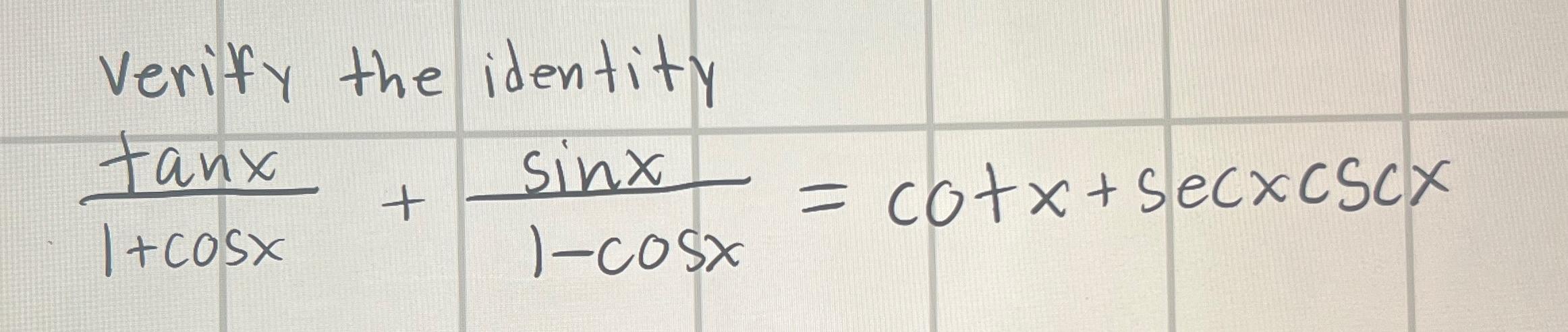 Solved Verify the | Chegg.com