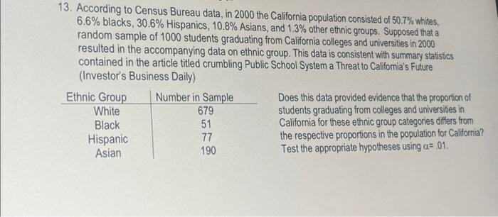 Solved 13 According To Census Bureau Data In 2000 The Chegg Com   Image