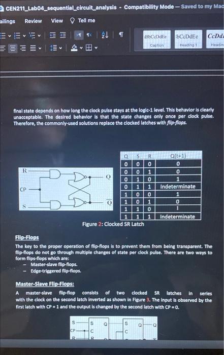Solved Procedure Part 1: simulate latches and flipflops a) | Chegg.com