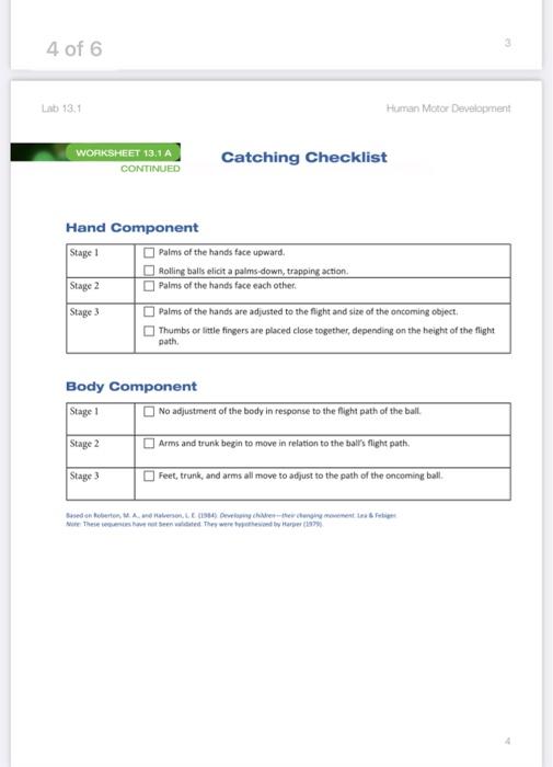 Evaluating Fundamental Object-Control Skills Lab | Chegg.com
