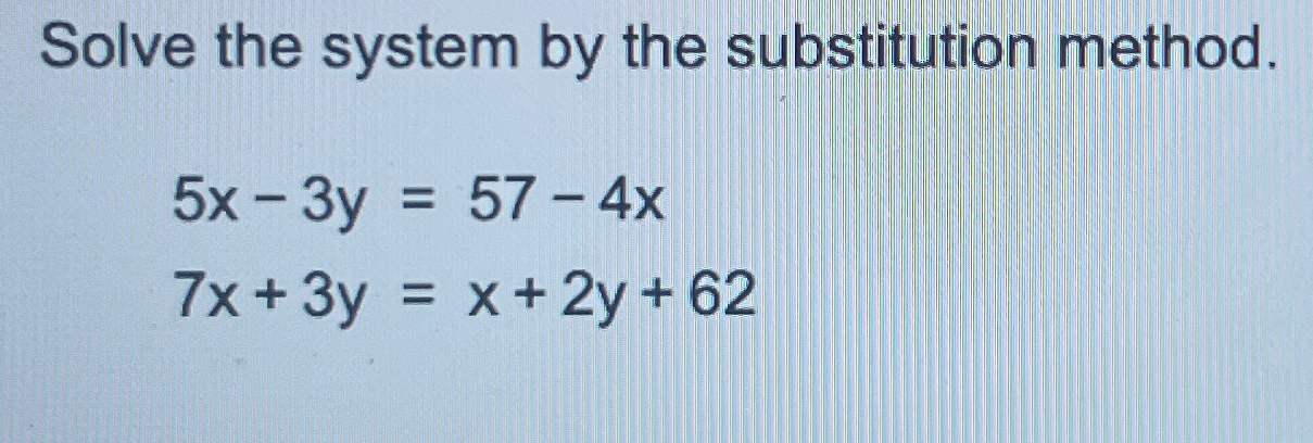 Solved Solve the system by the substitution | Chegg.com