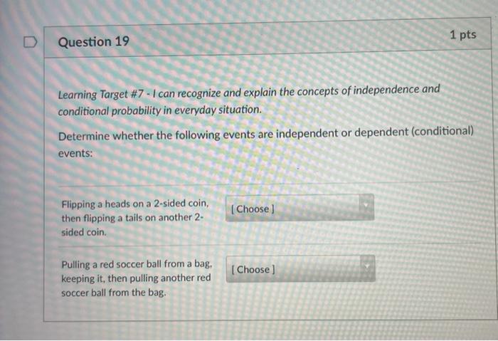 Solved Question 20 1 Pts Learning Target #8 - Interpret | Chegg.com