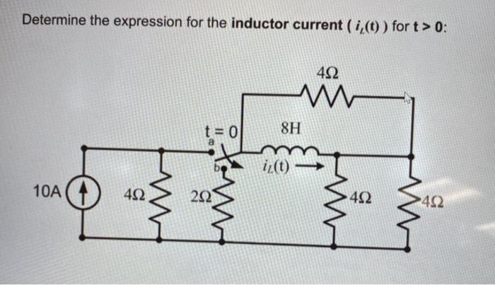 Solved Determine the expression for the inductor current (i, | Chegg.com