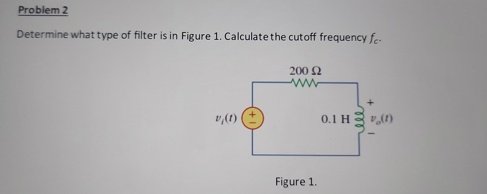 Solved Determine What Type Of Filter Is In Figure 1. | Chegg.com