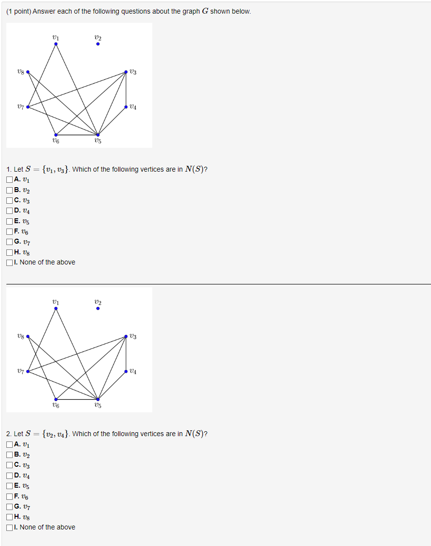 Solved (1 ﻿point) ﻿Answer each of the following questions | Chegg.com