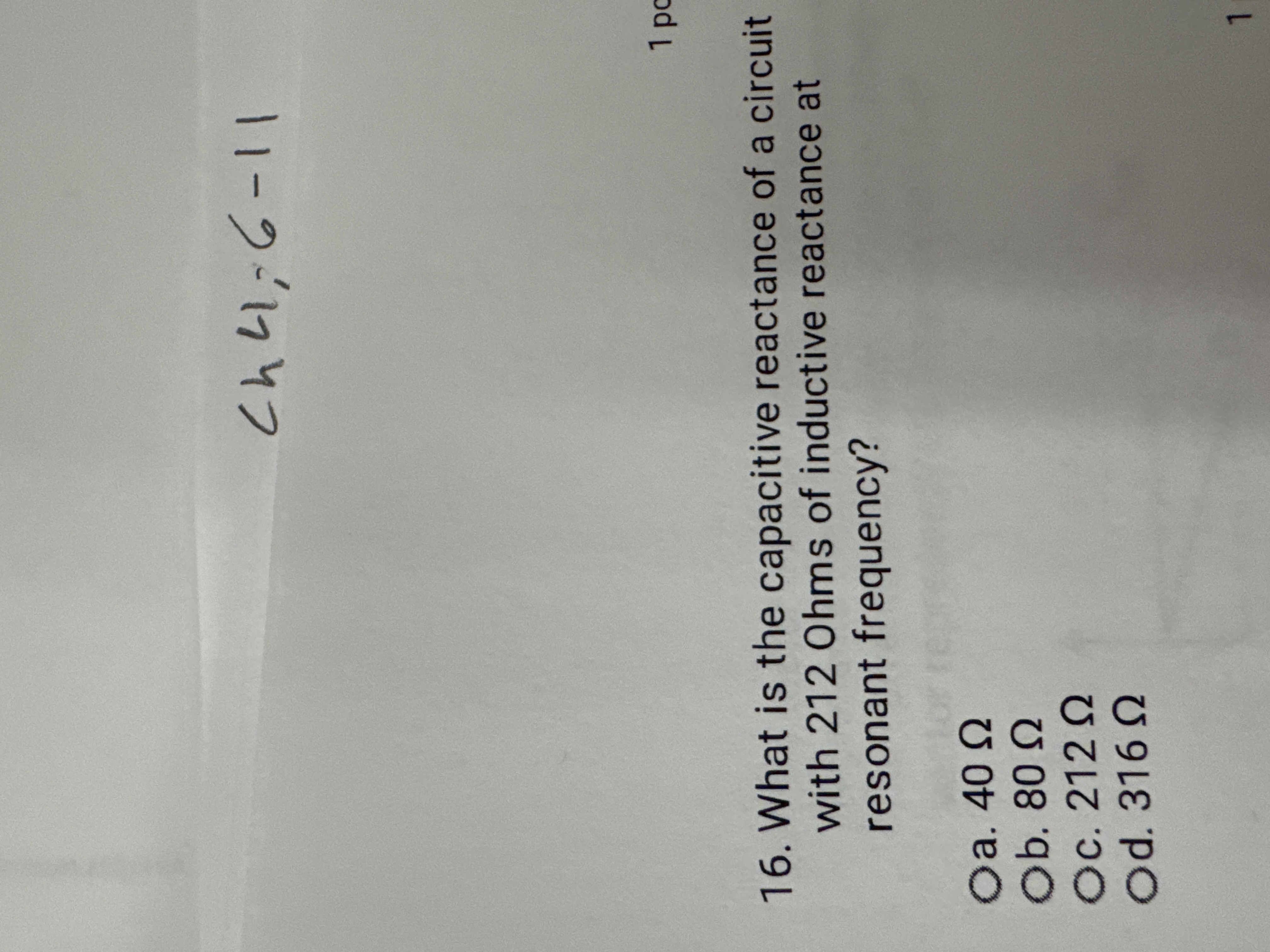 Solved Ch4,611What is ﻿the capacitive reactance of ﻿a