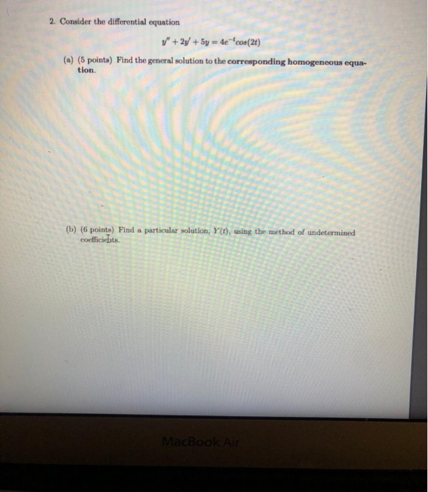 Solved 1. Consider the differential equation y" + 2y + 2y = | Chegg.com