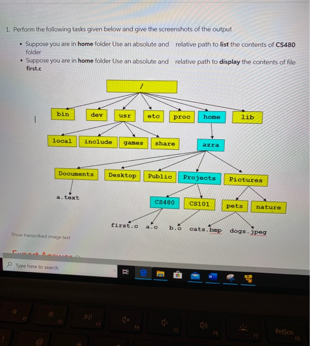 Solved 1. Perform The Following Tasks Given Below And Give | Chegg.com