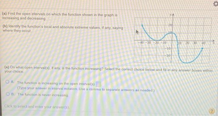 Solved . (a) Find the open intervals on which the function | Chegg.com