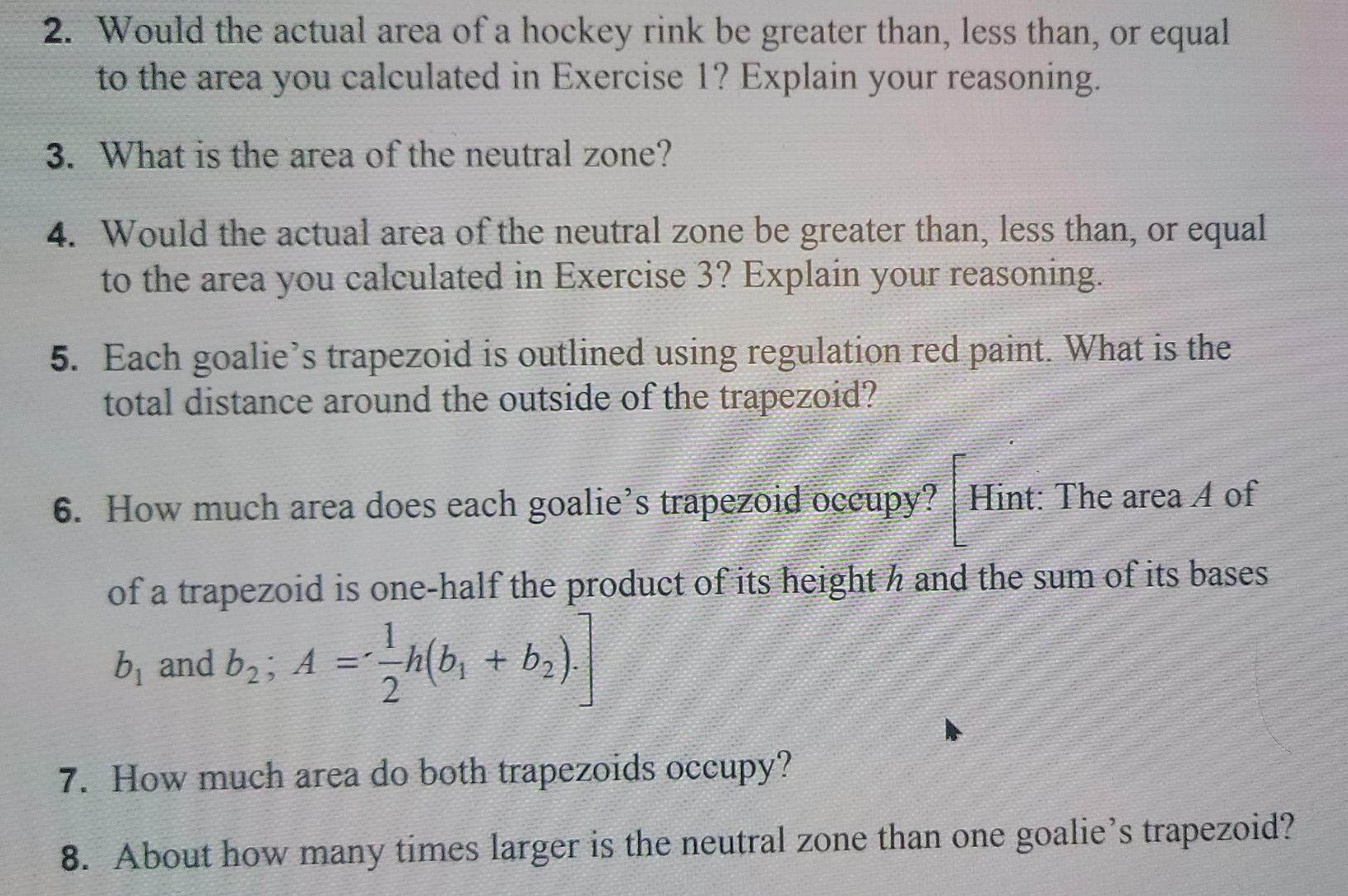 Goalie's Trapezoid National Hockey League games are