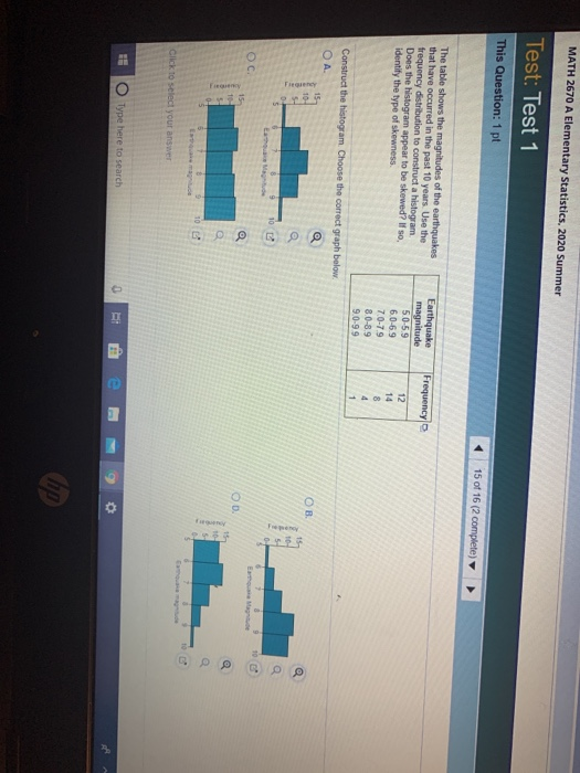 Solved 1. which histogram is correct? 2. does the histogram | Chegg.com