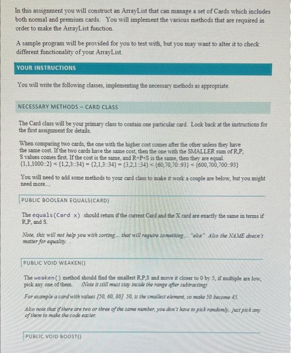 Solved CS145 - PROGRAMMING ASSIGNMENT CARD ARRAY LIST | Chegg.com