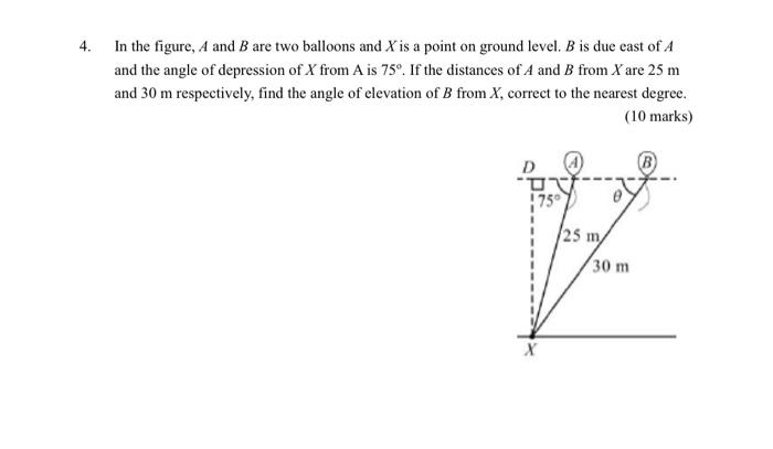 Solved 4. In the figure, A and B are two balloons and X is a | Chegg.com