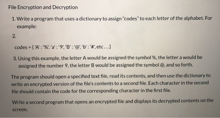 Solved Use Pythonencription Code Encryption And Decryp Chegg Com