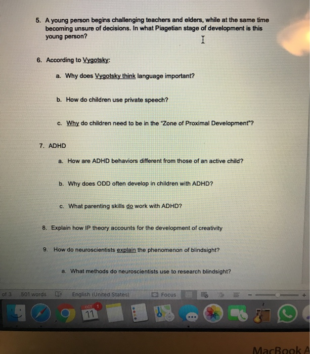 Solved 1. Piaget a. A 2 year old has a puppy at home and Chegg