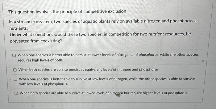 Solved This question involves the principle of competitive | Chegg.com