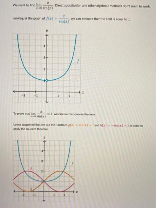 Solved We want to find lim Direct substitution and other | Chegg.com