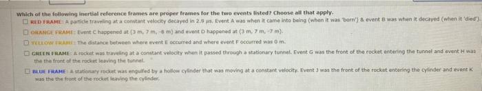 Solved Which of the following inertial reference frames are | Chegg.com