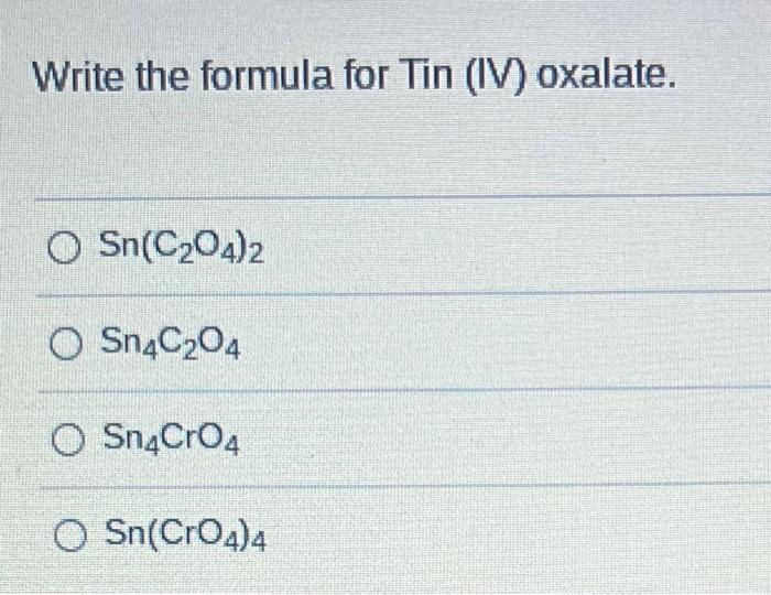 Solved Write the formula for Molybdenum (VII) hypochlorite