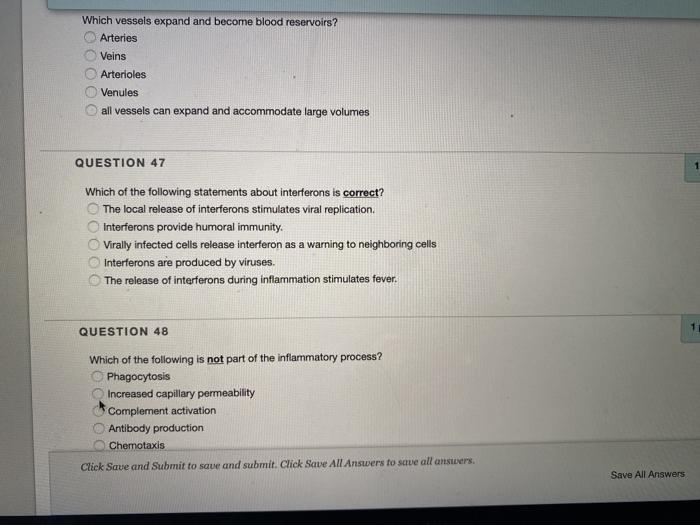 Solved Which vessels expand and blood reservoirs?