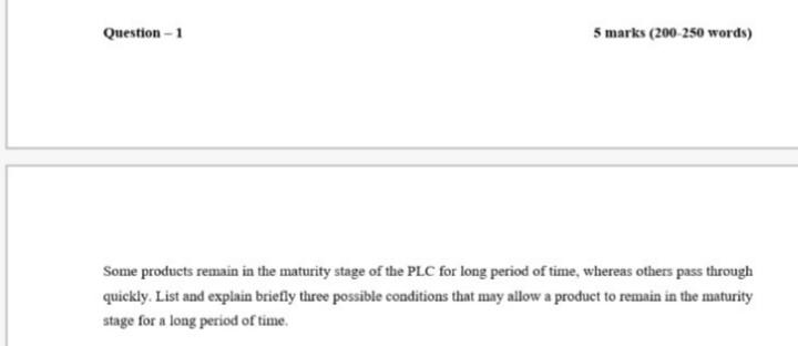 Solved Question 1 5 Marks 0 250 Words Some Products Chegg Com