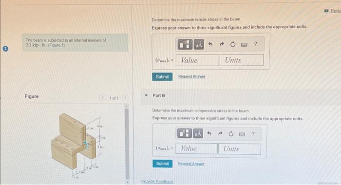 Solved Determine the maximum tensile stress in the beam. | Chegg.com