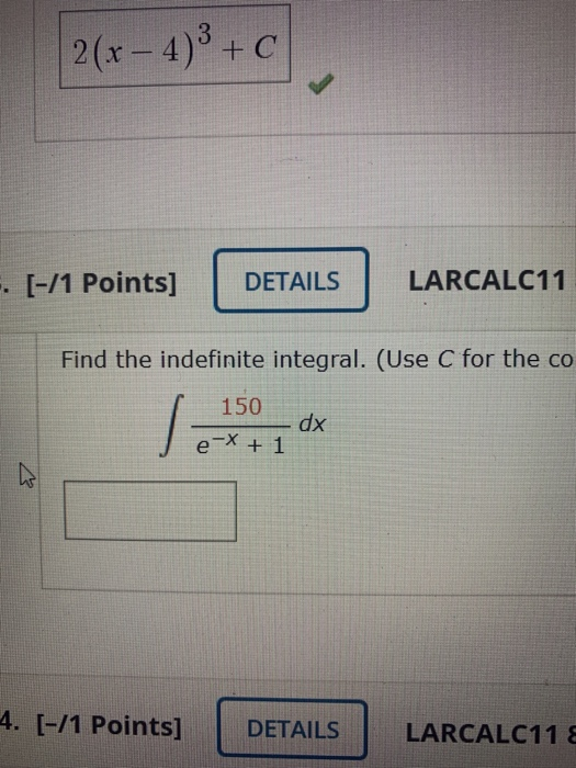 Solved 2 X 4 C 1 Points Details Larcalc11 F Chegg Com