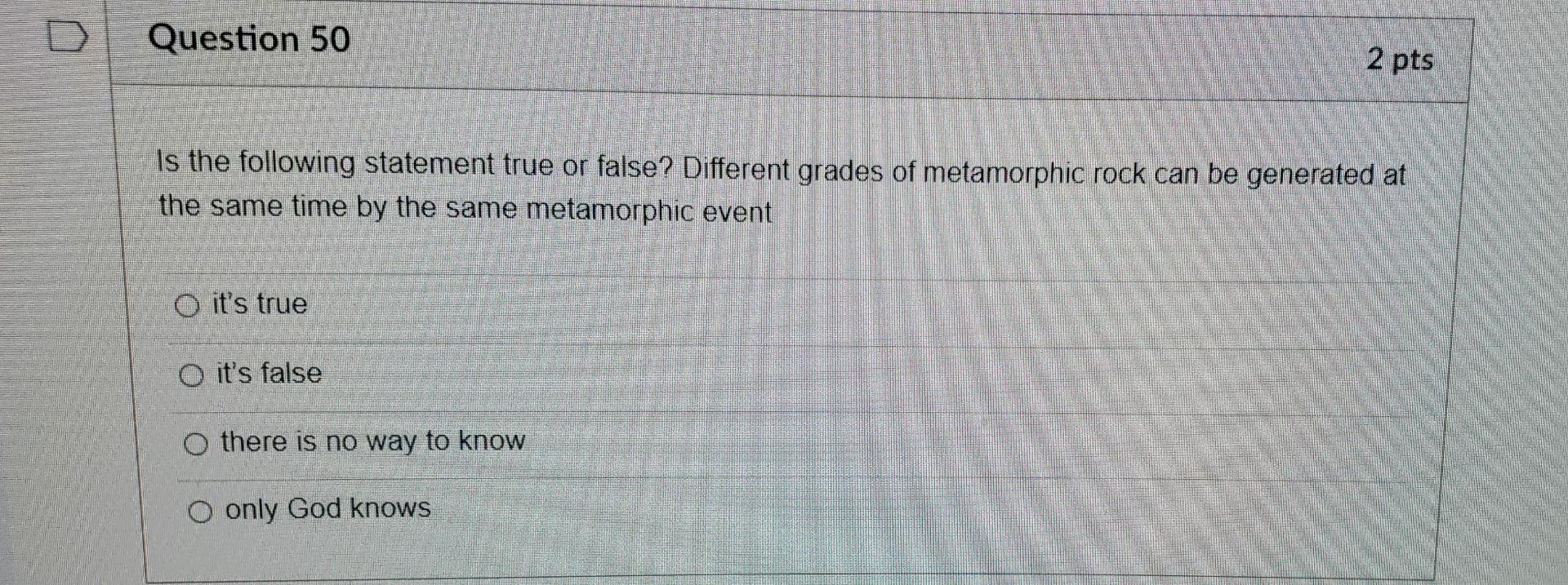 Solved D. Question 50 2 pts Is the following statement true | Chegg.com