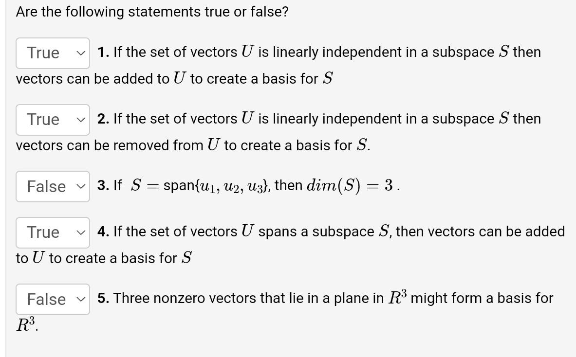 Solved Are The Following Statements True Or False? 1. If The | Chegg.com