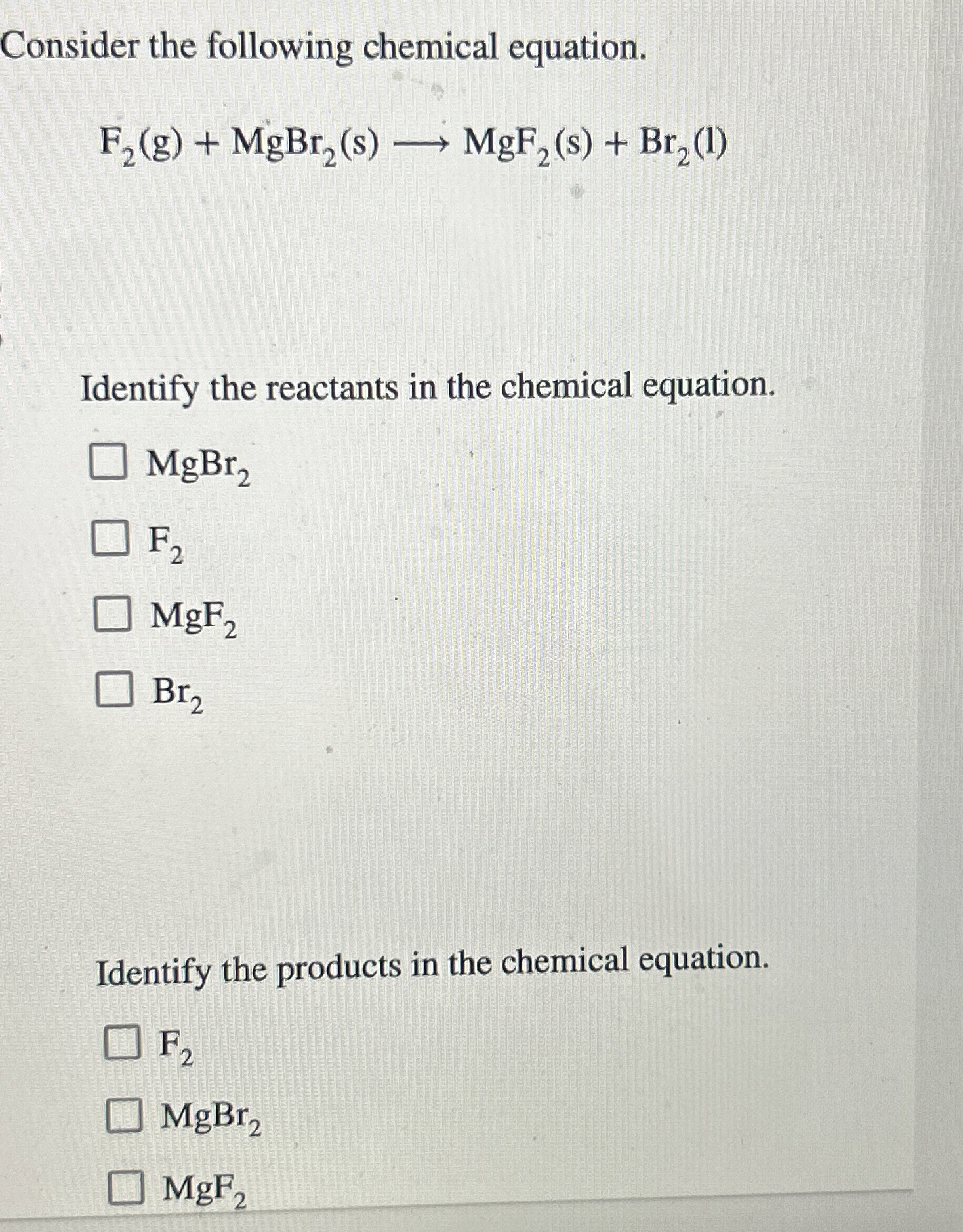 Solved Consider the following chemical | Chegg.com