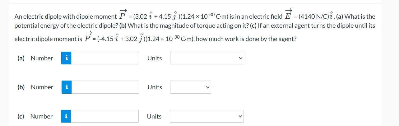 Solved An ﻿electric dipole with dipole moment | Chegg.com