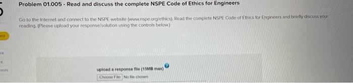 Solved Problem 01.005 - Read and discuss the complete NSPE | Chegg.com